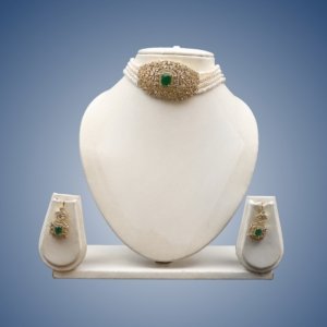 Pearl Choker Set Emerald