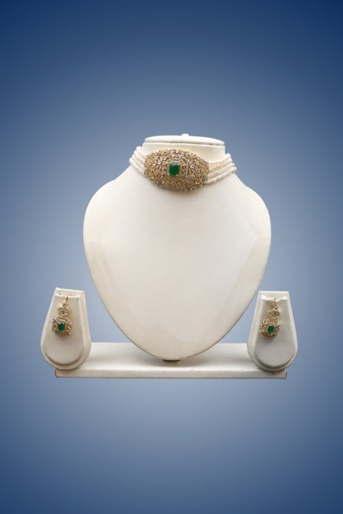 Pearl Choker Set Emerald