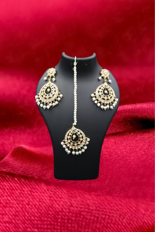 Polki Tika Earrings White