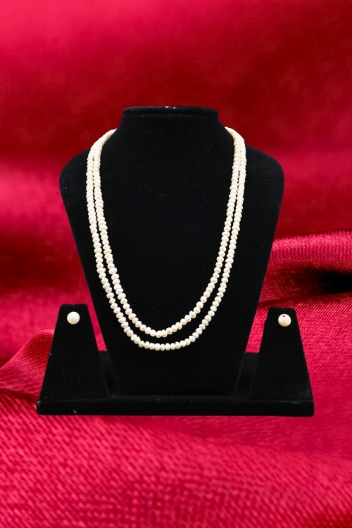 Nawabi Double Layer Real Pearl Set