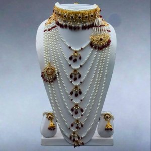Royal Red Pearl Bridal Set