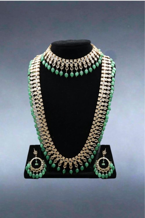 Emerald Kundan Bridal Set
