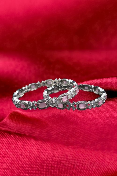 American Diamond Pink Bangles