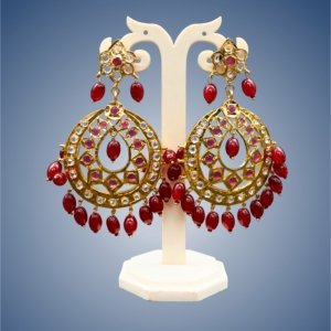 Red Chandbali Earrings