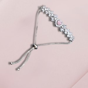 Pink Heart AD Chain Bracelet