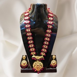 Red Polki Rani Haar Set