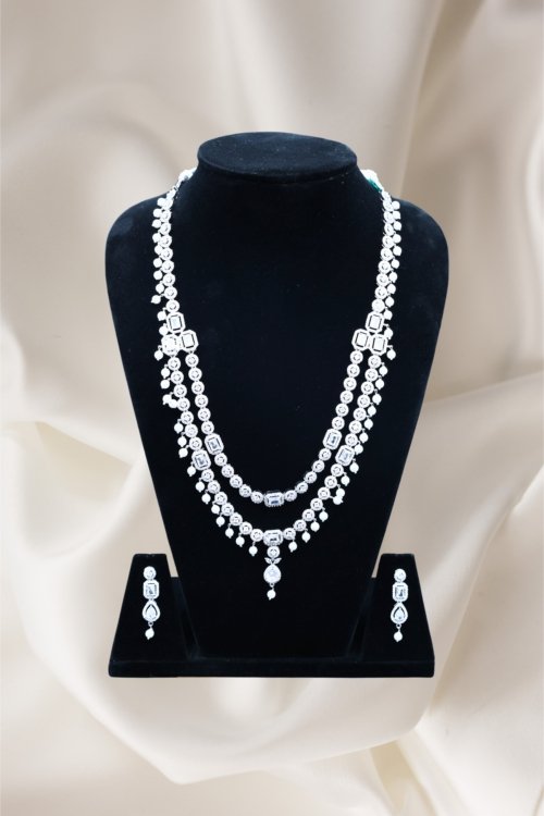 Shabnam Sitara White Rani Haar Set