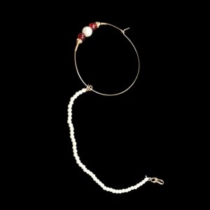 Pearl Chain Nath with Red Accents
