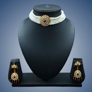 Ruhani Red Pearl Choker Set