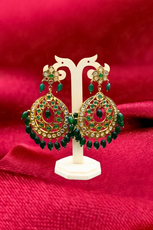 Green Chandbali Earrings