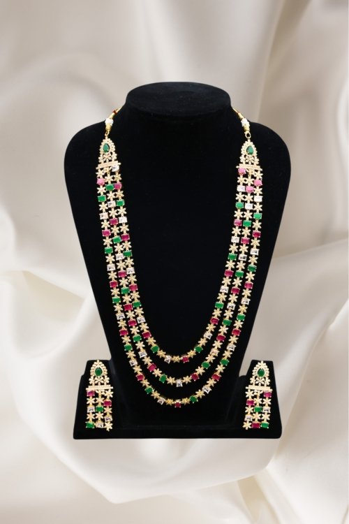 Multicolored American Diamond Rani Haar