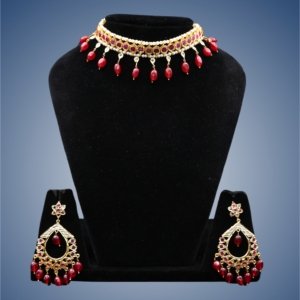 Barfi Red Stone Choker Set