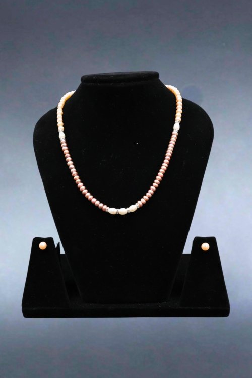 Blush-Toned Real Pearl Set