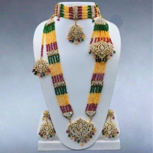 Multicolored Polki Bridal Set