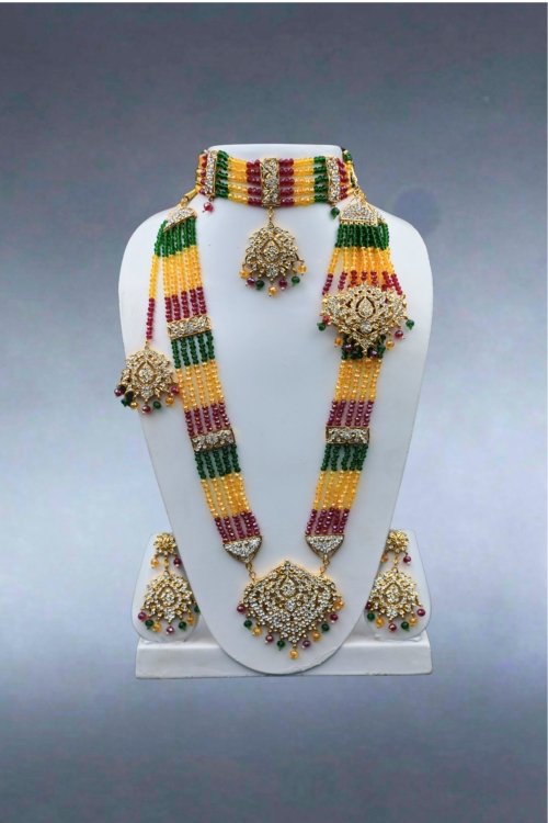Multicolored Polki Bridal Set