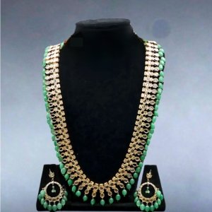 Green Beaded Polki Set