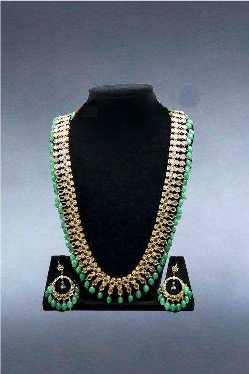 Green Beaded Polki Set