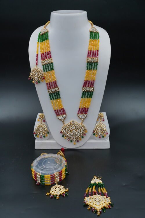 Multicolored Polki Bridal Set - Image 2