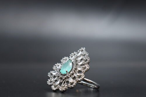 Mint Green American Diamond Ring