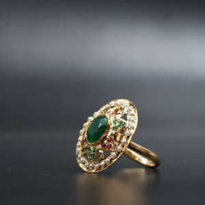 Original Polki Ring Green