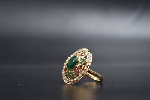 Original Polki Ring Green