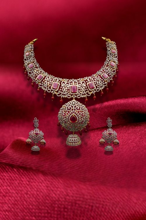 Meherbano Red Bridal Necklace Set