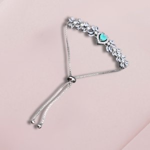 Blue Heart AD Chain Bracelet