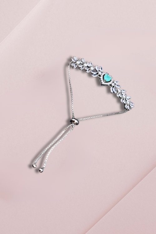 Blue Heart AD Chain Bracelet
